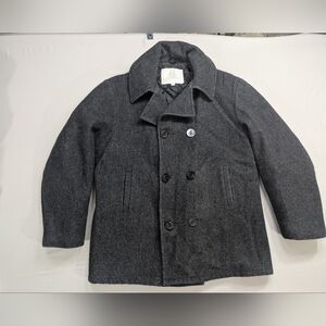 US Navy Pea Coat Men's Black Wool Style MP752394 Size XXL L Made in USA